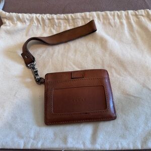 ANDAR Denner Leather Wristlet Card Holder in Cognac